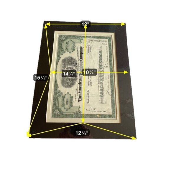 Framed Vintage 1967 American Tobacco Company Common Stock Certificate Green With - Picture 10 of 10